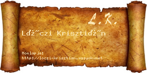 Lóczi Krisztián névjegykártya